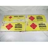 Model Railways - four G scale lighted signal bridges in original boxes by Aristo Craft Trains,