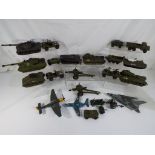 Dinky - in excess of 20 unboxed Dinky toys Military vehicles to include Mobile Gun, Leopard Tank,