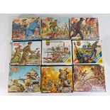 Airfix - nine boxed Airfix HO OO scale miliary models or model sets comprising of World War One