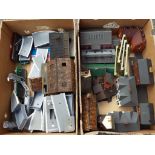 Model Railways - scenics OO gauge by Hornby and others comprising 16 buildings and 33 sections of