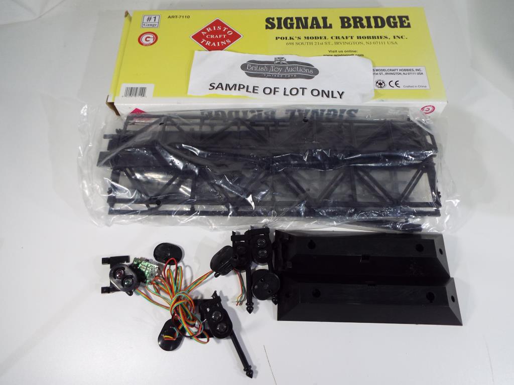 Model Railways - four G scale lighted signal bridges in original boxes by Aristo Craft Trains, - Image 2 of 2