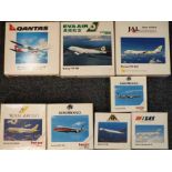 Herpa - eight boxed diecast airplanes in 1:500 scale comprising 500609, 502436, 500845, 502870,