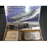 A large model kit by Hypa of aircraft carrier New Enterprise CVN - 65,