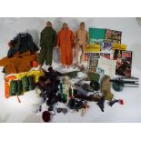 A lot to include three Mintex action man type figures, a quantity of accessories including clothing,