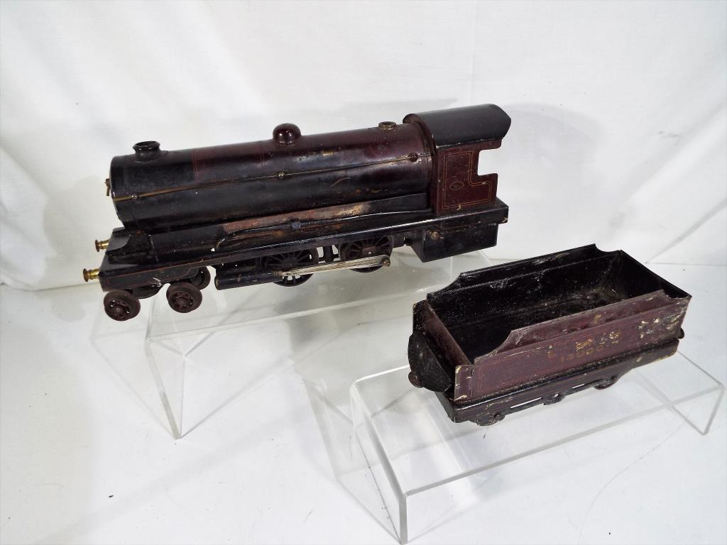 Bowman Steam Locomotive - an early O gauge steam locomotive, 4-4-0 with tender, - Image 2 of 3