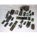Dinky, Matchbox, Corgi and others - 25 unboxed diecast military vehicles,