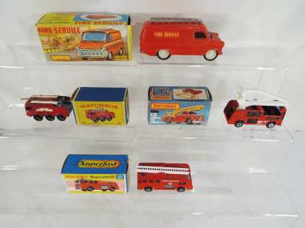 Diecast models - four emergency service fire vehicles to include Matchbox Series by Lesney #63 Fire - Image 2 of 2