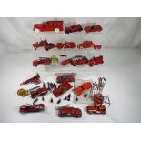 Charbens, Fun HO, T 'n' B plus others - In excess of twenty unboxed, vintage diecast fire engines,