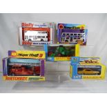 Matchbox and Dinky - five diecast vehicles in original boxes comprising a Dinky Silver Jubilee bus