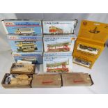A collection of eleven boxed tram kits and two trams by Keil Kraft and Anbrico, Bachmann and others,