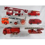Dinky - Six unboxed Dinky fire vehicles comprising # 32D, # 642 and similar,