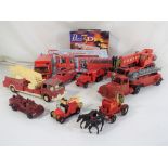 Siku, Tootsietoys and others - seven diecast fire vehicles with a 3D puzzle and other,