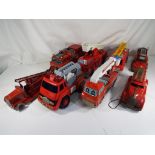 Fire Engines - A good selection of eight friction and battery powered fire engines from TN Japan,