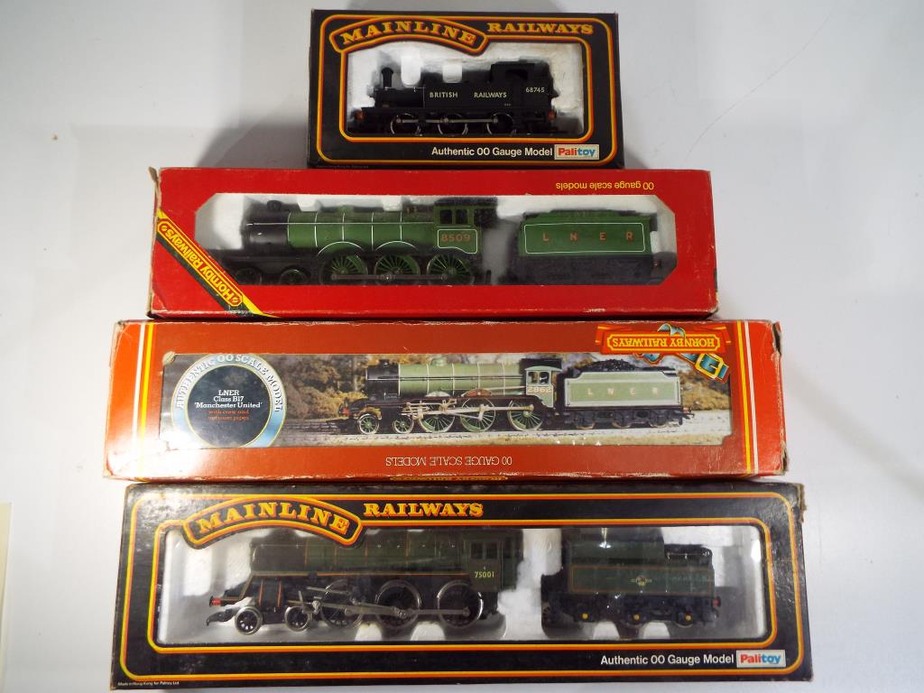 Model Railways - four OO gauge steam locomotive in original boxes by Hornby and Main Line (Main