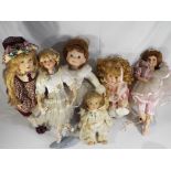 Leonardo and The Ashton Drake Galleries - six porcelain dolls includes Jessie,