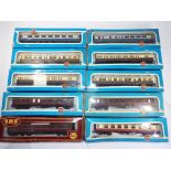 A collection of ten boxed Airfix OO gauge coaches, in original boxes ,