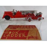 Hubley - Two fire engines # 473 and # 382, one comes with VG box but missing flaps,