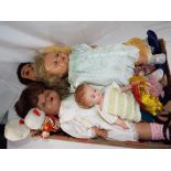 Dolls - three vintage jointed dolls all with sleeping eyes one with mouth open and ceramic teeth