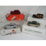 Four hand-built metal diecast 1:43 scale models comprising 1956-58 Standard Vanguard phase 3,