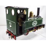 Mamod - live steam locomotive in green, unboxed, appears to have seen little use,