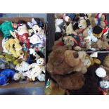 Bears - Three boxes containing a quantity of bears and stuffed toys to include Ty beanies,