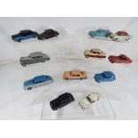 Dinky Toys - twelve early diecast model cars, Vauxhall Cresta # 164, Ford Sedan # 170,