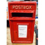 A red 200ml deep cast iron repro post box