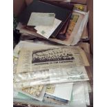 Two very large boxes of old newspapers scrapbooks War Illustrated and other ephemera etc
