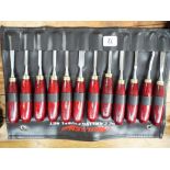 A set of wood carving chisels