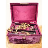 A jewellery box and a quantity of costume and other assorted jewellery