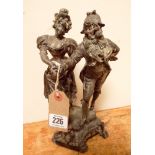 A Victorian spelter figure group approx 92 high