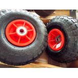 Two new pneumatic sack truck wheels