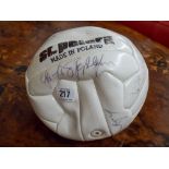 A football signed by former Arsenal players