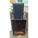 A four tier Technics stacking music system with CD, tapes, amplifier, turntable,