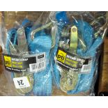 Two 5mtr x 35mm ratchet tie down straps