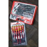 A 7 piece mechanics screwdriver set and 6 piece insulated screwdriver set