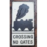 A level crossing 'No Gates' cast iron sign