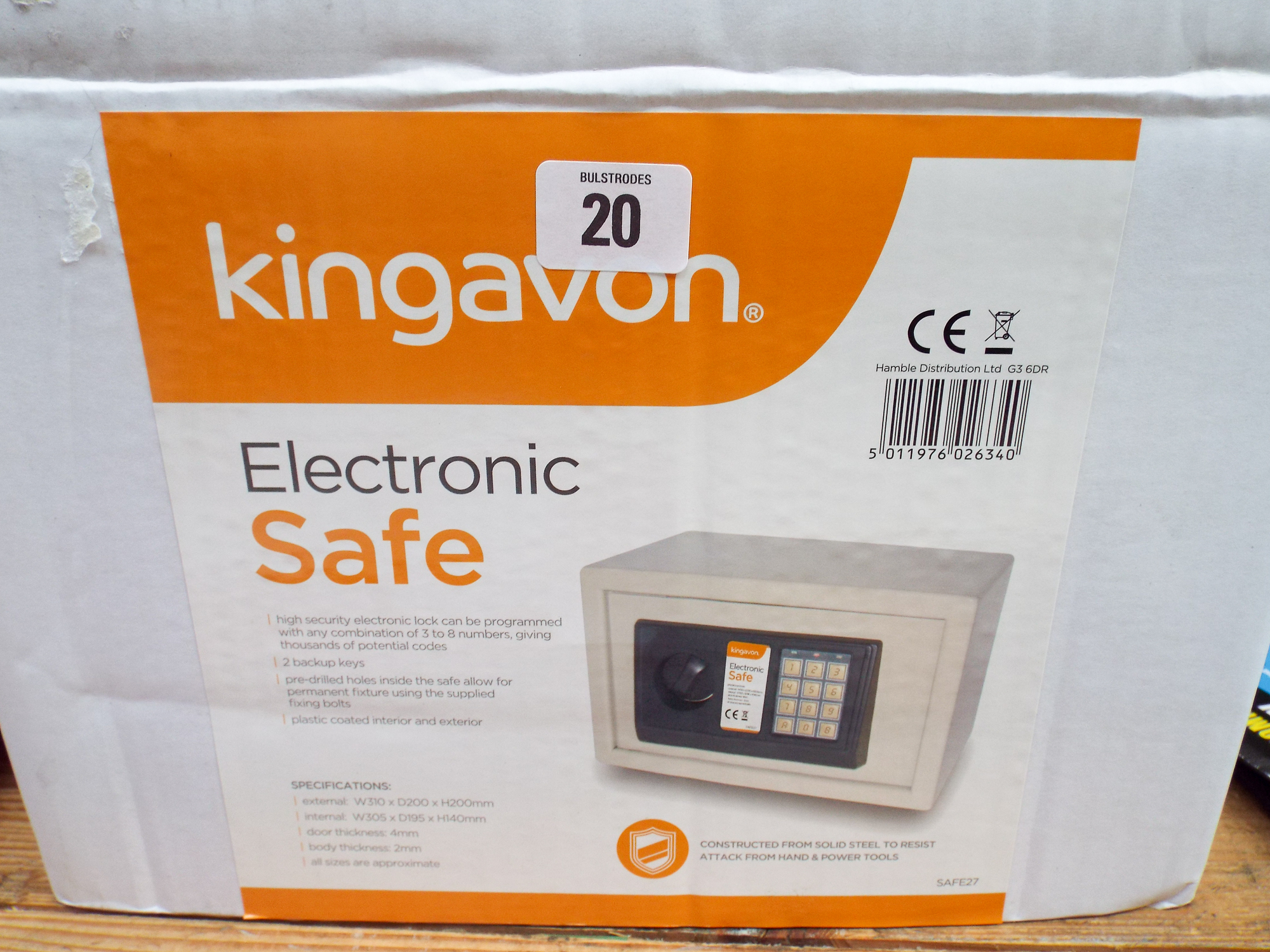 A New electronic safe with combination plus keys