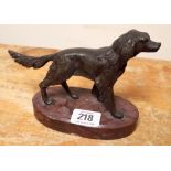 A small bronze of a setter dog