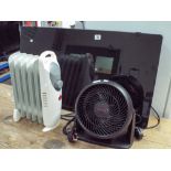 A modern black radiator style heater,