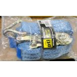 Two heavy duty ratchet tie down straps 38mmx5m long each one