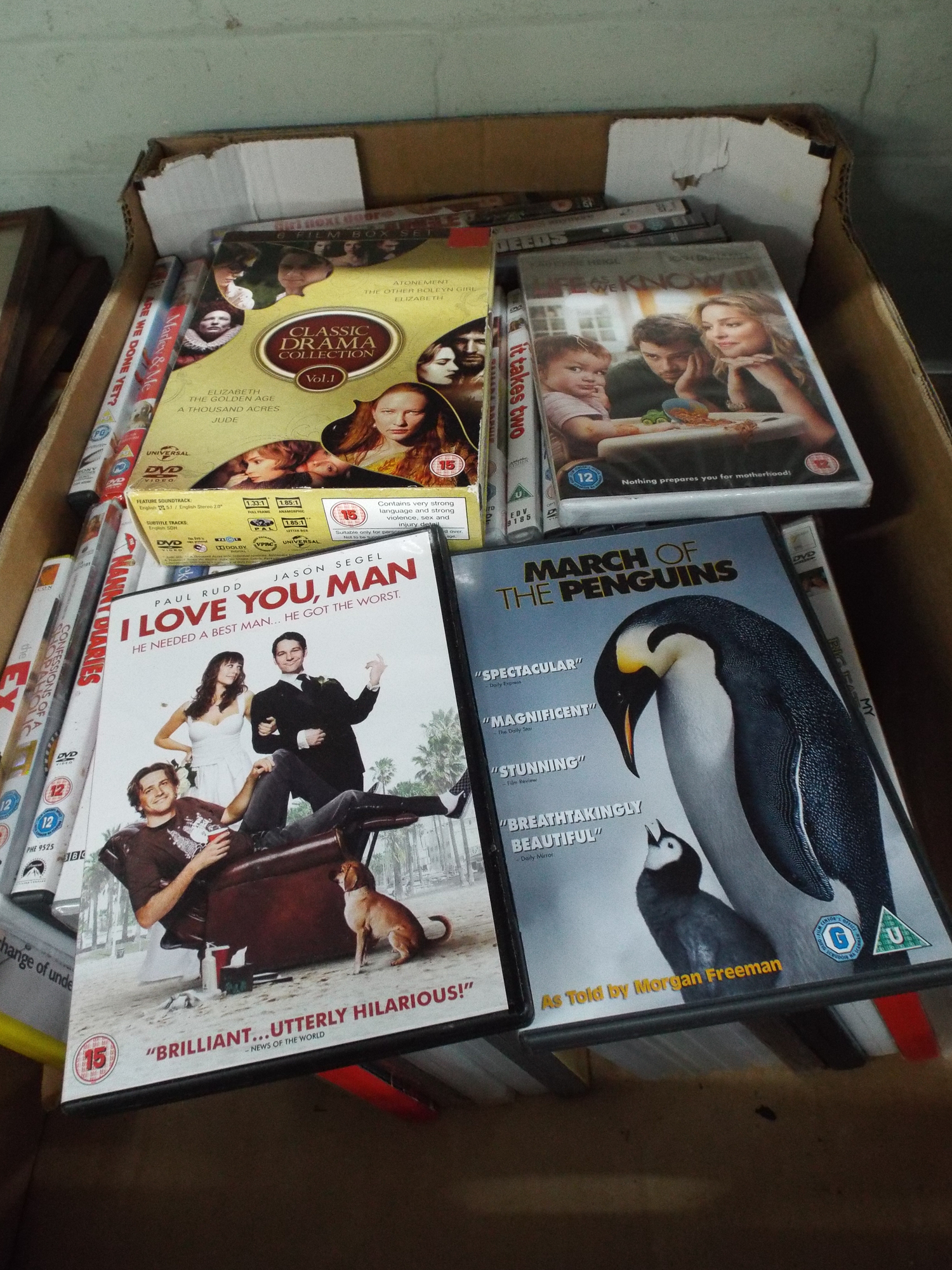 A large box of DVD's