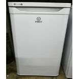 An Indesit work top height fridge