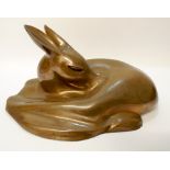 A stylish contemporary modern bronze of a sleeping faun by Richard Fisher Limited Edition 154 of