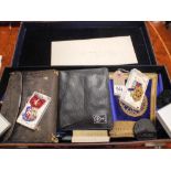 A quantity of Masonic regalia for grand master Gorge Ellis (Lancashire) together with certificate