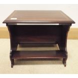 Victorian mahogany tray topped writing or side table fitted two drawers on turned legs 3'6 wide