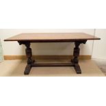 An oak refectory dining table 61" x 31"