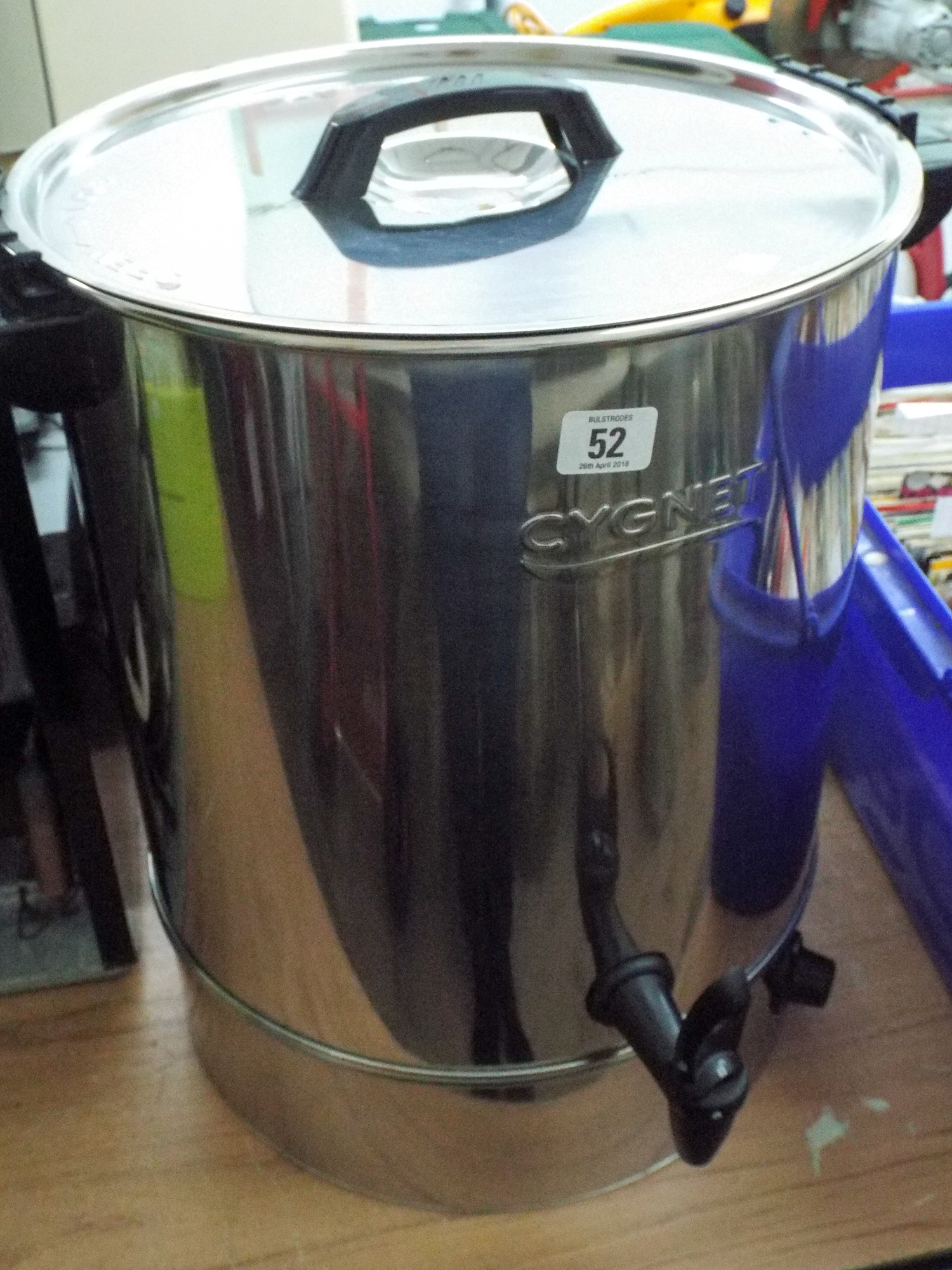 A Cygnet stainless steel hot water urn