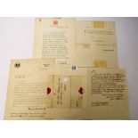 Four various letters and correspondence from Princess Elizabeth in 1947,