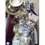 A large quantity of assorted plated items